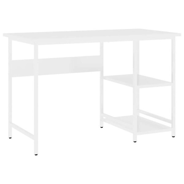 vidaXL Bureau d'ordinateur Blanc 105x55x72 cm MDF et métal