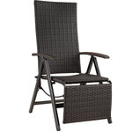 Tectake Fauteuil de relaxation avec repose-pieds - noir