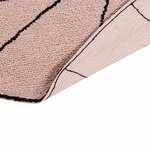 Tapis coton rond lignes graphiques - rose -160 Ø