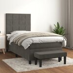 vidaXL Sommier à lattes de lit et matelas Gris foncé 90x190 cm Velours