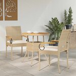 vidaXL Chaises de jardin avec coussin 2 Pièces Beige et blanc crème
