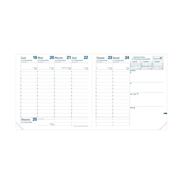 Agenda exécutif couv plast grainée noir 16 x 16 cm quovadis