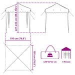 vidaXL Tente de fête pop-up 195 x 195 x 245 cm Anthracite Tissu Oxford