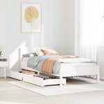 vidaXL Cadre de lit sans matelas blanc 90x200 cm bois de pin massif