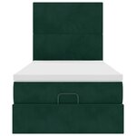 vidaXL Cadre de lit ottoman avec matelas vert foncé 80x200 cm velours