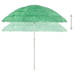 vidaXL Parasol de plage Hawaii vert 240 cm