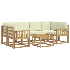 vidaXL Ensemble de canapés d'extérieur 7 Pièces Blanc et crème