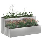 vidaXL Cache-pot de jardin Argent 100 x 60 x 45 cm Acier galvanisé