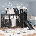 vidaXL Lit mezzanine pour enfants Noir 99 5 x 190 cm Métал