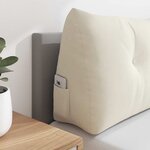 vidaXL Coussin de Dos Crème 180 x 24 x 50 cm Velours