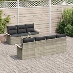 vidaXL Ensemble de canapé de jardin 8 Pièces Gris clair polyrotin