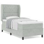 vidaXL Lit ressorts avec matelas - Gris clair - 90x200 cm - Velours