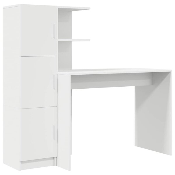 vidaXL Bureau 2 Pièces Blanc