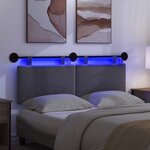 vidaXL Tête de lit suspendue Gris clair Tissu en velours côtelé