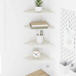 vidaXL Étagère flottante avec étagère 4 Pièces Blanc 24 x 24 x 2 cm