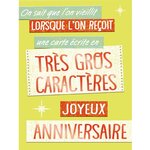 Grande carte anniversaire message humoristique - draeger paris