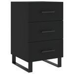 vidaXL Table de chevet noir 40x40x66 cm bois d'ingénierie