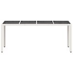 vidaXL Table de jardin avec dessus en verre blanc résine tressée