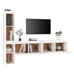 vidaXL Meubles TV 4 Pièces Blanc Bois massif de pin