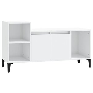 vidaXL Meuble TV Blanc brillant 100x35x55 cm Bois d'ingénierie