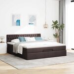 VidaXL Cadre de lit ottoman avec matelas marron foncé 160x200 cm tissu