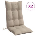 vidaXL Coussins de chaise à dossier haut lot de 2 taupe tissu oxford