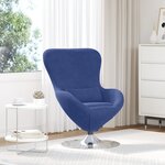 vidaXL Fauteuil Œuf en Velours Bleu de Police