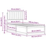 vidaXL Cadre de lit avec tête de lit rembourrée Gris foncé 90 x 190 cm