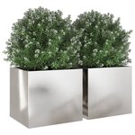 vidaXL Jardinières 2 Pièces argenté 32x30x29 cm acier inoxydable