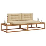 vidaXL Ensemble de canapés d'extérieur avec coussin Naturel et Beige