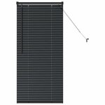 vidaXL Store de Fenêtre avec des rideaux Noir Aluminium