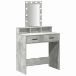 vidaXL Table de Toilette Gris 79 x 41 x 140 cm Bois d'ingénierie