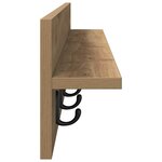 vidaXL Porte-manteau mural chêne artisanal 100 x 10.5 x 18 cm