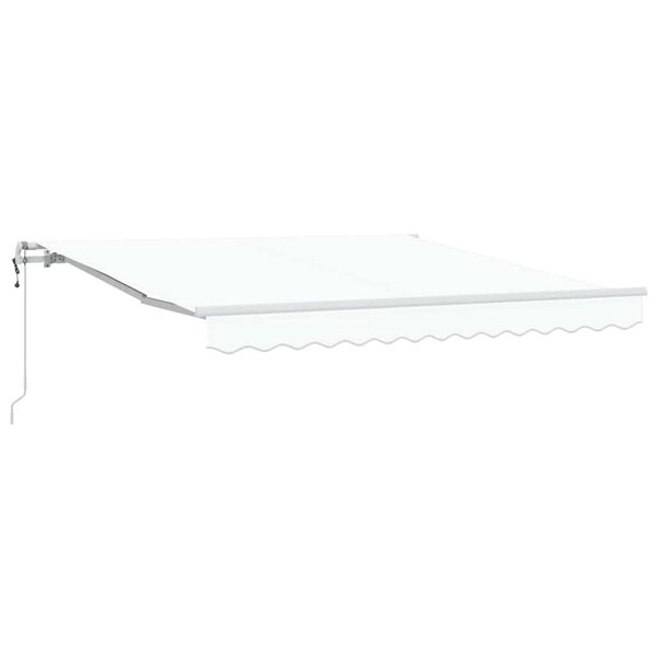 vidaXL Auvent rétractable Blanc 350 x 250 cm Tissu et Aluminium