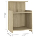 vidaXL Table de chevet Chêne sonoma 40x35x60 cm Aggloméré