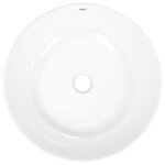 vidaXL Lavabo blanc 44x17 cm céramique rond