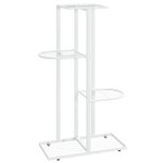 vidaXL Support pour plantes 4 niveaux 43x22x76 cm Blanc Métal