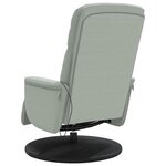 vidaXL Fauteuil inclinable de massage repose-pied gris clair velours