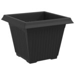vidaXL Pot de Fleurs Carré 24 Pièces Noir 38 x 38 x 30 cm Plastique