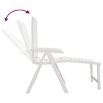 vidaXL Chaise longue blanc plastique