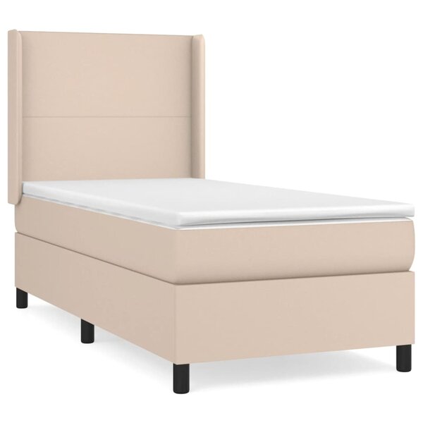 vidaXL Sommier à lattes de lit avec matelas Cappuccino 100x200 cm