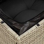 vidaXL Chaise de jardin sans accoudoirs avec coussins gris clair rotin