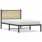 vidaXL Cadre de lit en métal sans matelas chêne sonoma 107x203 cm