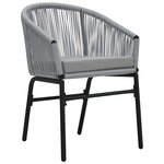 vidaXL Ensemble de salle à manger pour jardin 7 Pièces Gris Poly rotin