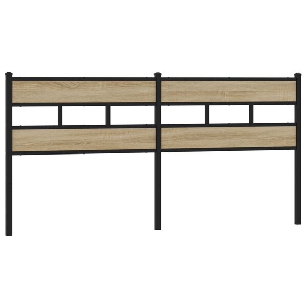 vidaXL Tête de lit chêne sonoma 180 cm fer et bois d’ingénierie