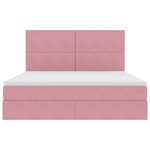 vidaXL Lit avec rangement et LED avec LED Rose 160 x 200 cm Velours