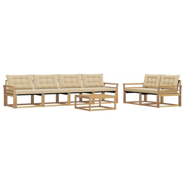 vidaXL Ensemble de canapés d'extérieur 7 pc Blanc et Beige
