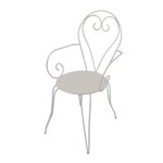 Lot de 4 Fauteuils de jardin romantique empilable en fer forgé - Blanc