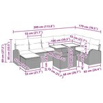 vidaXL Ensemble de jardin 9 pièces avec coussins en poly rotin gris