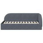 vidaXL Cadre de lit d'angle Gris foncé 80 x 200 cm Velours